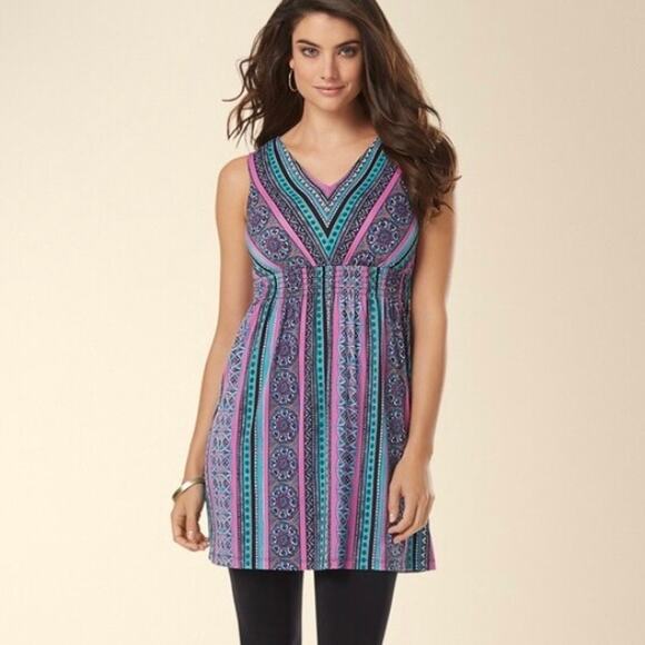 Soma Luxuriously Soft Patterned Tunic Top - Picture 1 of 10